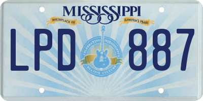 MS license plate LPD887