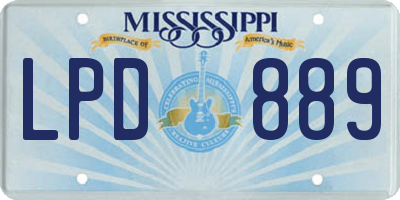 MS license plate LPD889