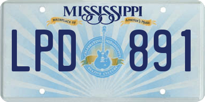 MS license plate LPD891