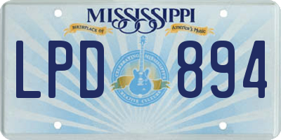 MS license plate LPD894