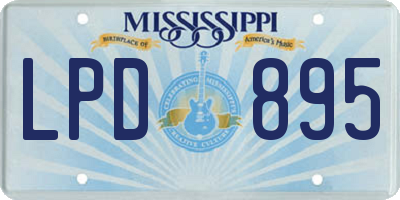 MS license plate LPD895
