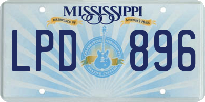 MS license plate LPD896