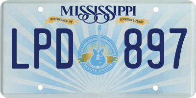 MS license plate LPD897