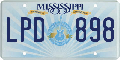 MS license plate LPD898