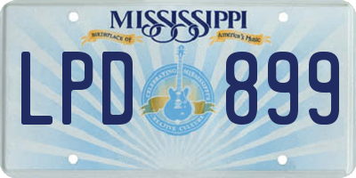 MS license plate LPD899