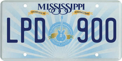 MS license plate LPD900