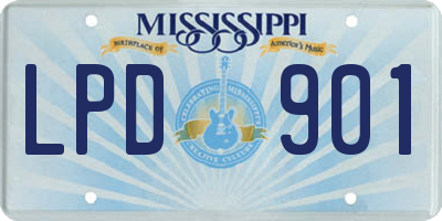 MS license plate LPD901