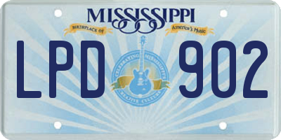 MS license plate LPD902
