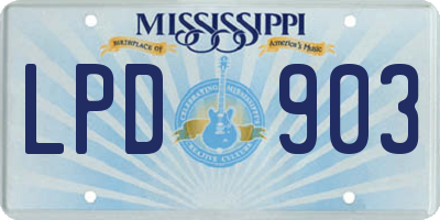 MS license plate LPD903