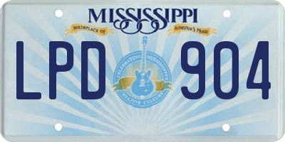 MS license plate LPD904