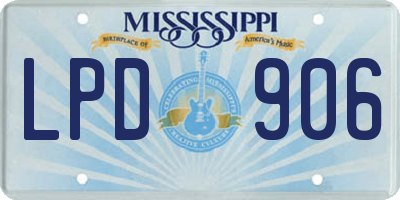 MS license plate LPD906