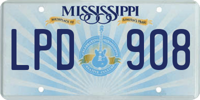 MS license plate LPD908