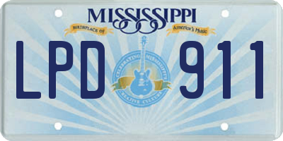 MS license plate LPD911