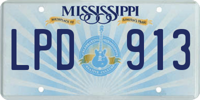 MS license plate LPD913