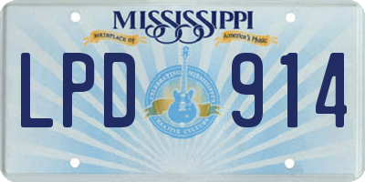 MS license plate LPD914