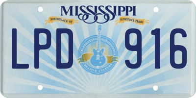 MS license plate LPD916