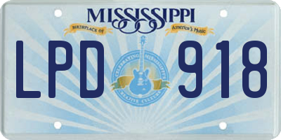MS license plate LPD918