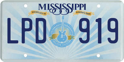 MS license plate LPD919