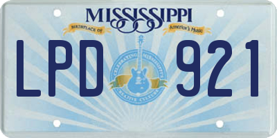 MS license plate LPD921