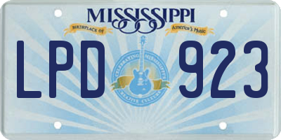 MS license plate LPD923
