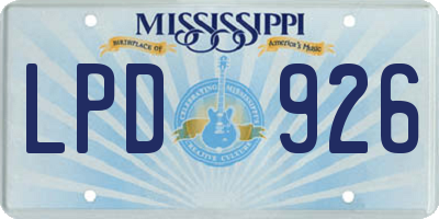 MS license plate LPD926