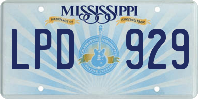 MS license plate LPD929