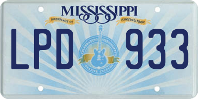 MS license plate LPD933