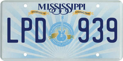 MS license plate LPD939