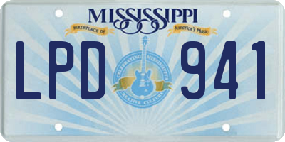 MS license plate LPD941