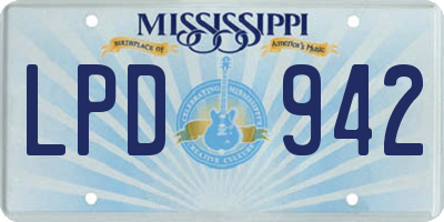 MS license plate LPD942