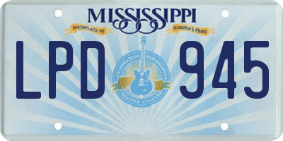 MS license plate LPD945