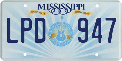 MS license plate LPD947