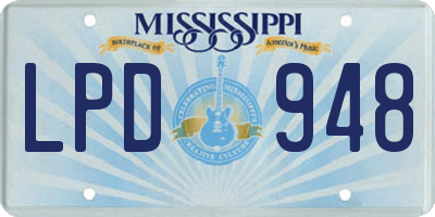 MS license plate LPD948