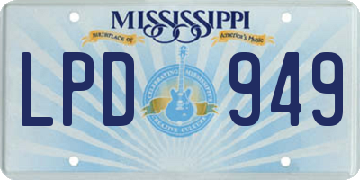 MS license plate LPD949