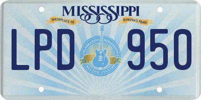 MS license plate LPD950
