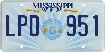 MS license plate LPD951