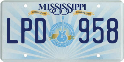 MS license plate LPD958