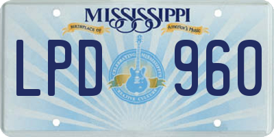 MS license plate LPD960