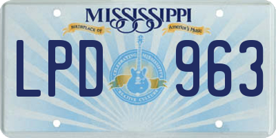 MS license plate LPD963