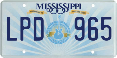 MS license plate LPD965