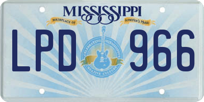 MS license plate LPD966
