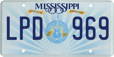 MS license plate LPD969