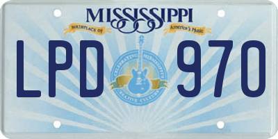 MS license plate LPD970