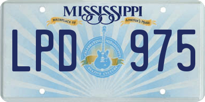 MS license plate LPD975
