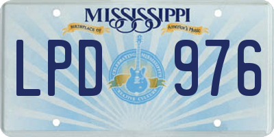 MS license plate LPD976
