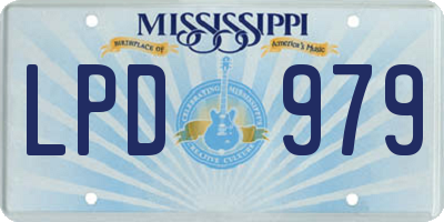 MS license plate LPD979