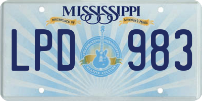 MS license plate LPD983