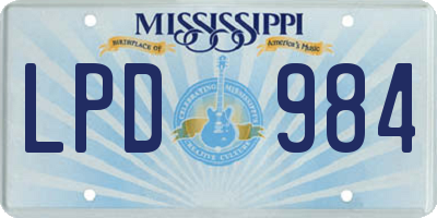 MS license plate LPD984