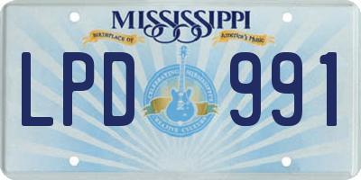 MS license plate LPD991