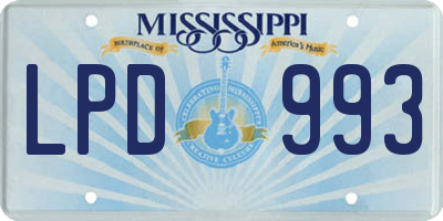 MS license plate LPD993